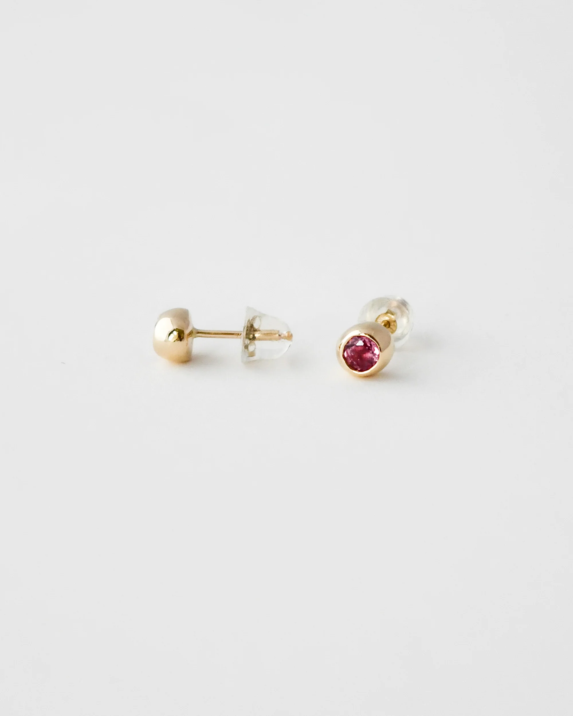 DEW DROP STUDS | PINK TOURMALINE | SAMPLE - Image 4