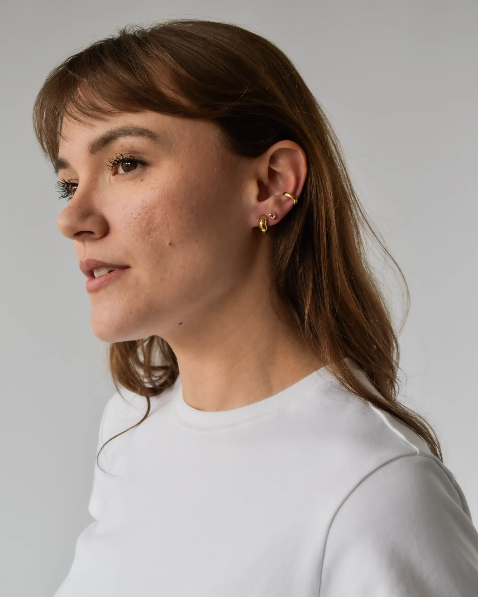 DEW DROP STUDS | PINK TOURMALINE | SAMPLE - Image 5